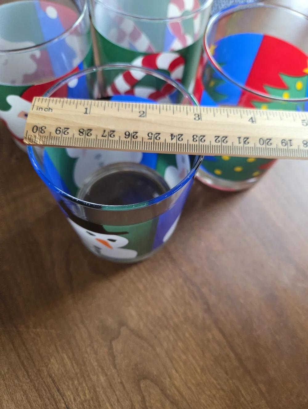 Set Of Four Holiday Lowball 12oz Glasses